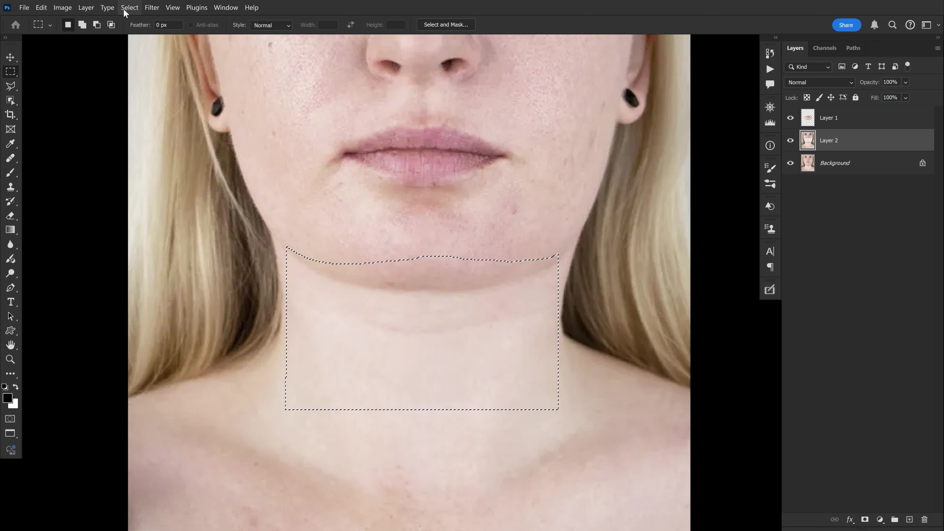 آموزش حذف غبغب با فتوشاپ