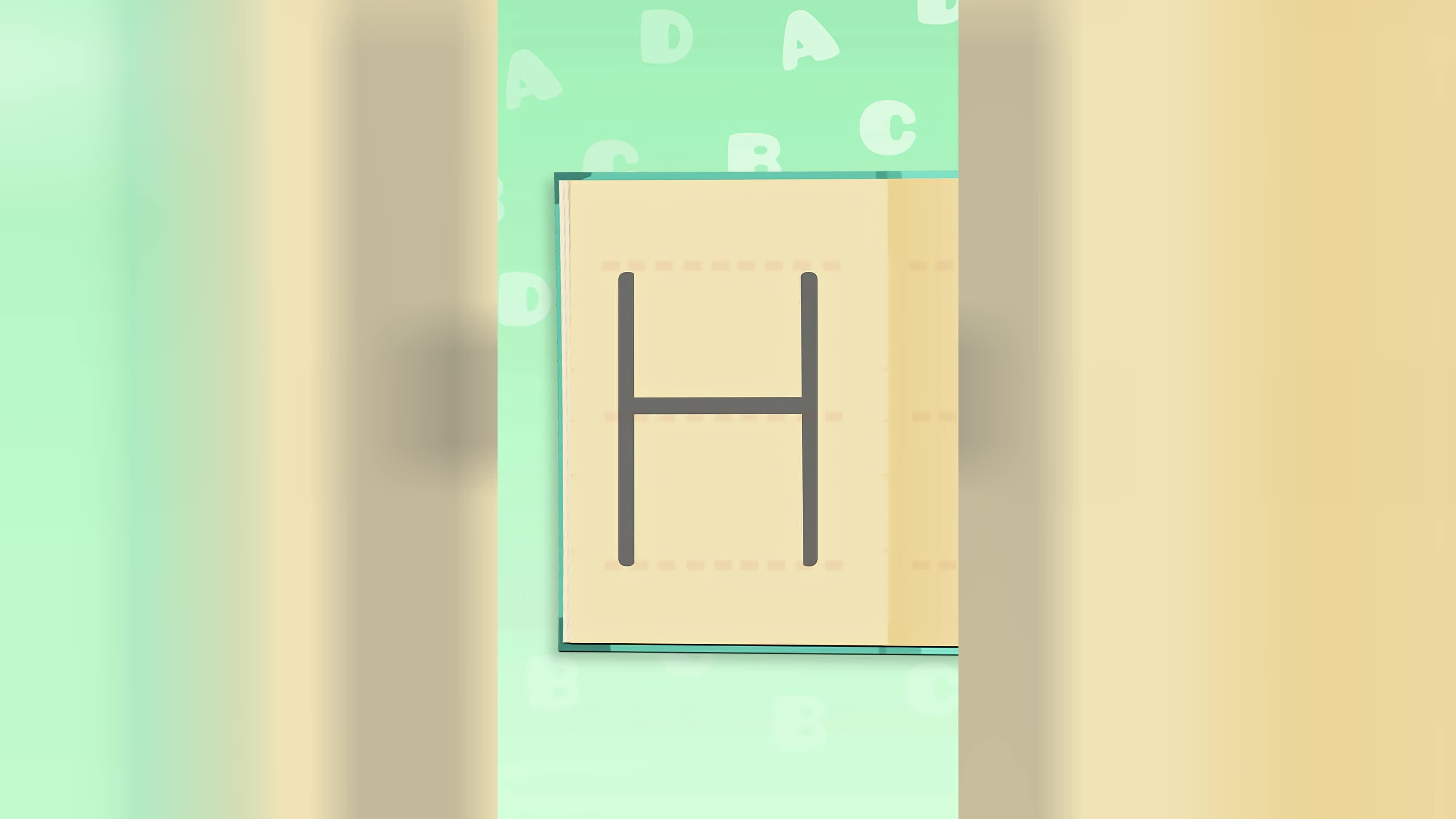 پوستر آموزش نوشتن حرف H