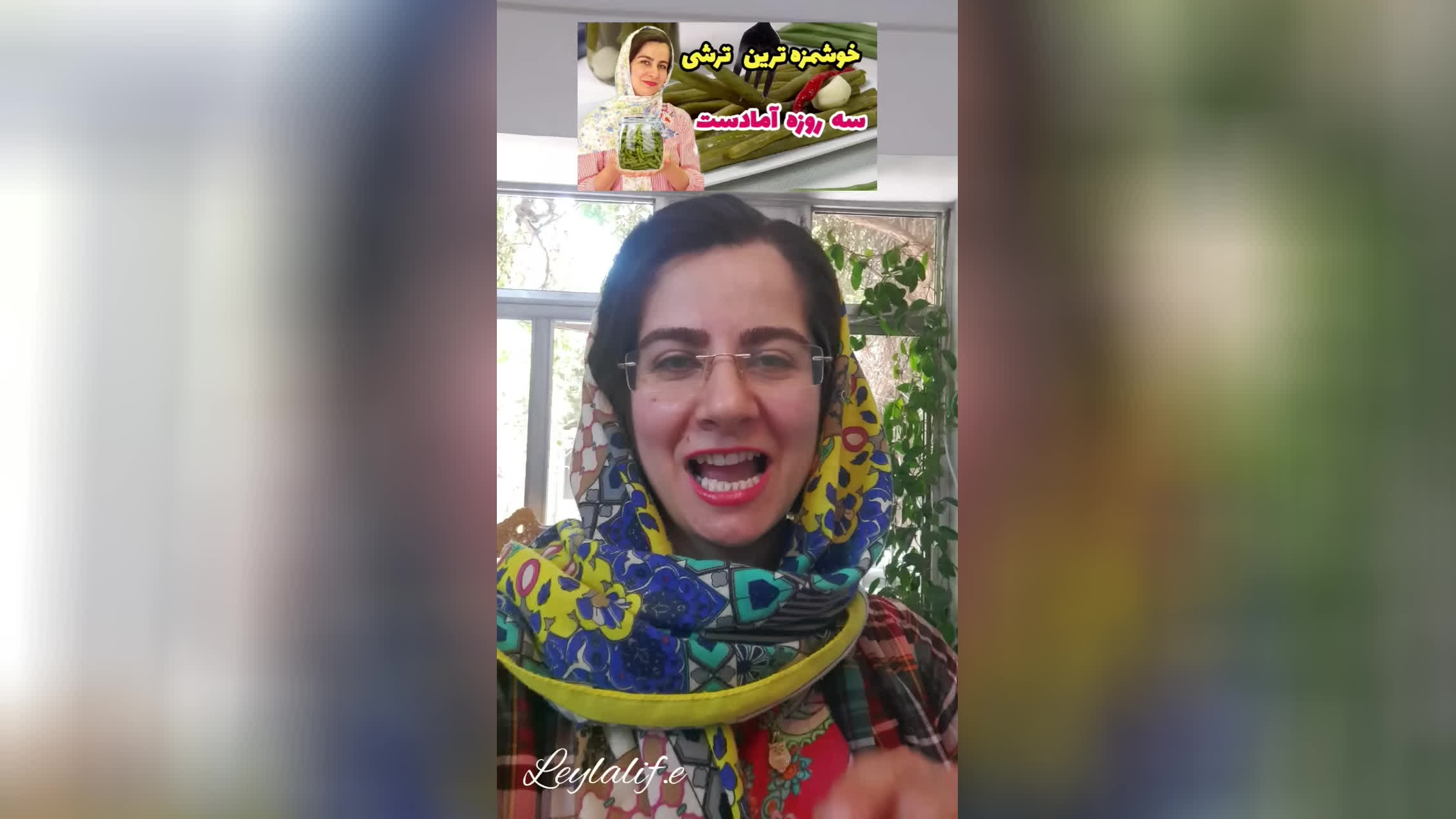 پوستر ترشی لوبیا سبز. ترشی تابستانی