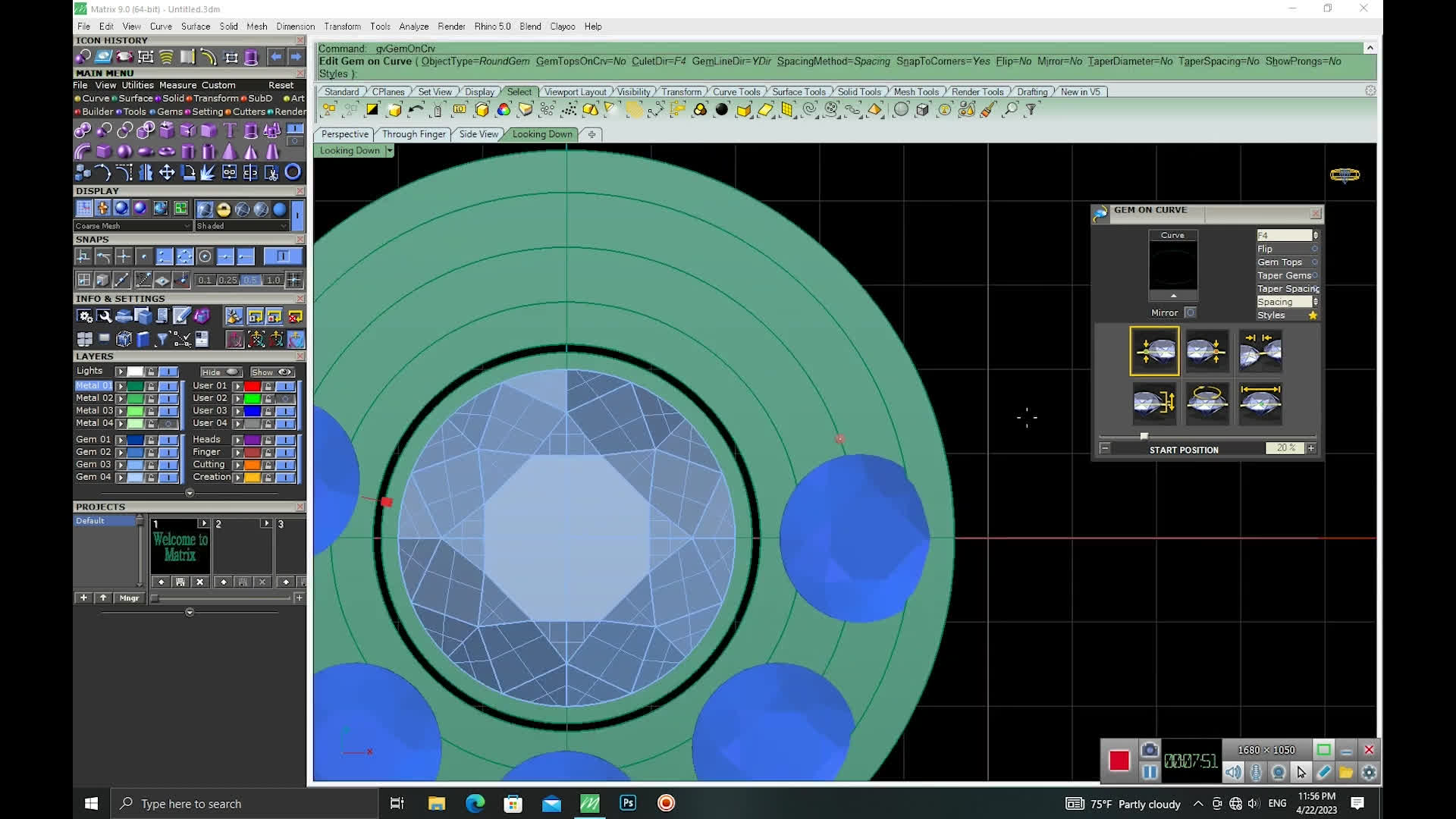 طراحی انگشتر دو لاین با ماتریکس 9 🎀