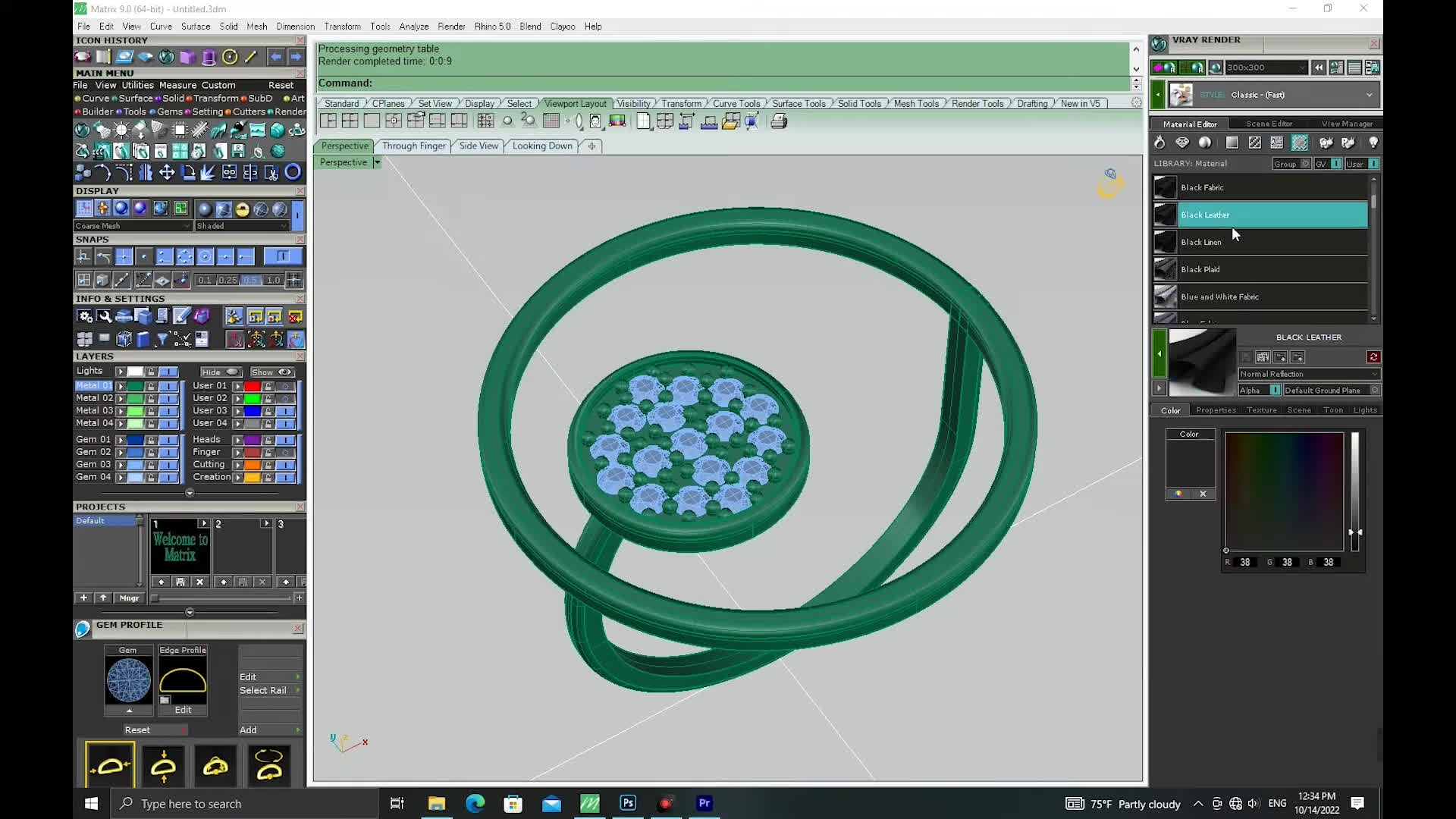 طراحی طلا و جواهر با نرم‌افزار ماتریکس 9