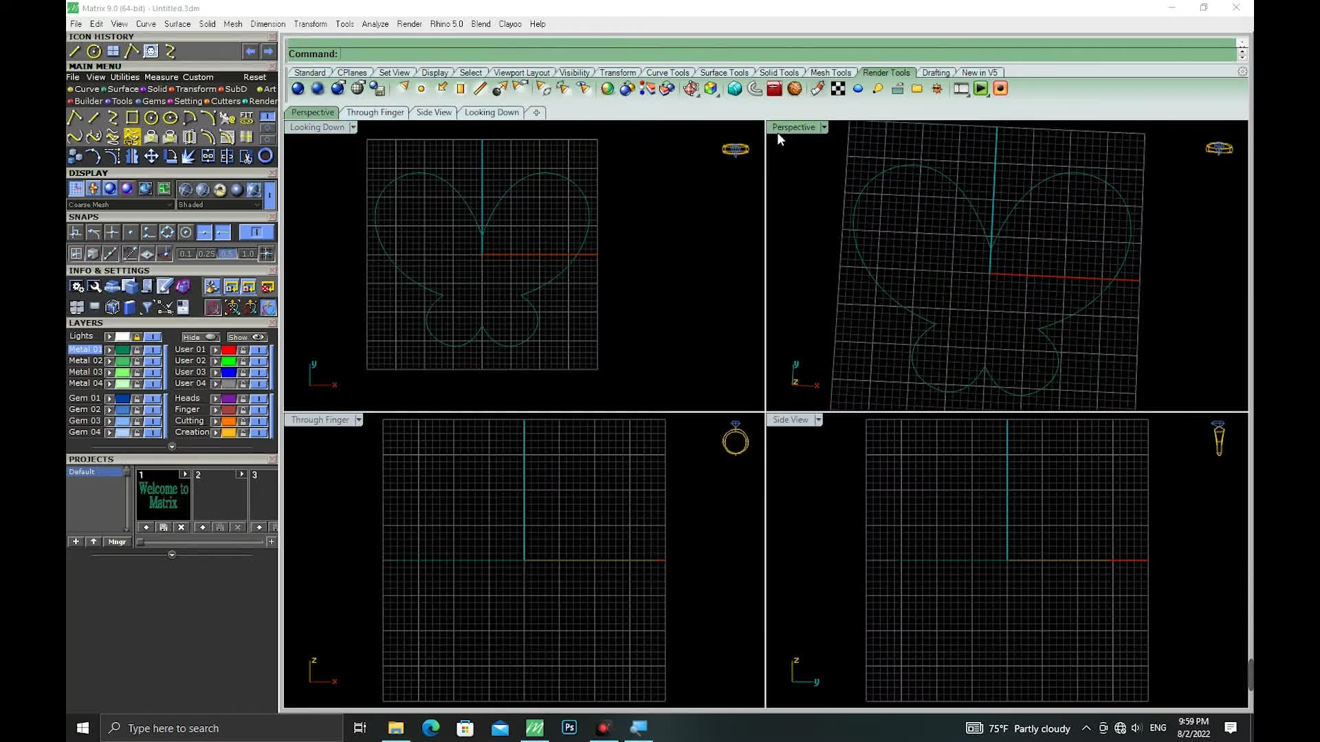 آموزش طراحی طلا و جواهر با ماتریکس 9 - قسمت دوم